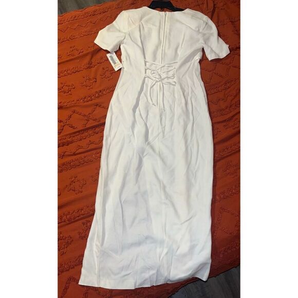 Vintage Sears dress BNWT size 7/8 Be Smart long satiny creamy - Picture 9 of 16